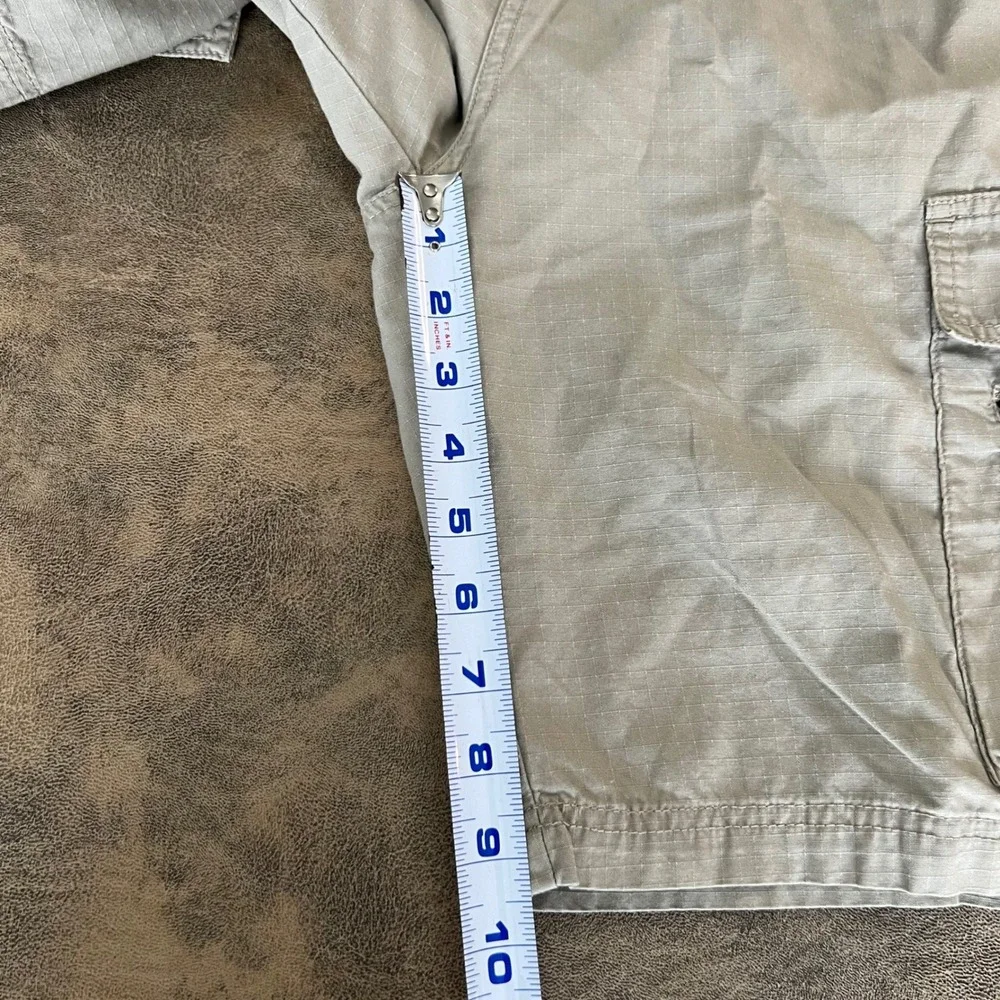 Bugle Boy Cargo Shorts Mens 32(30) Khaki Tan Ripstop Cotton VTG 90s y2k